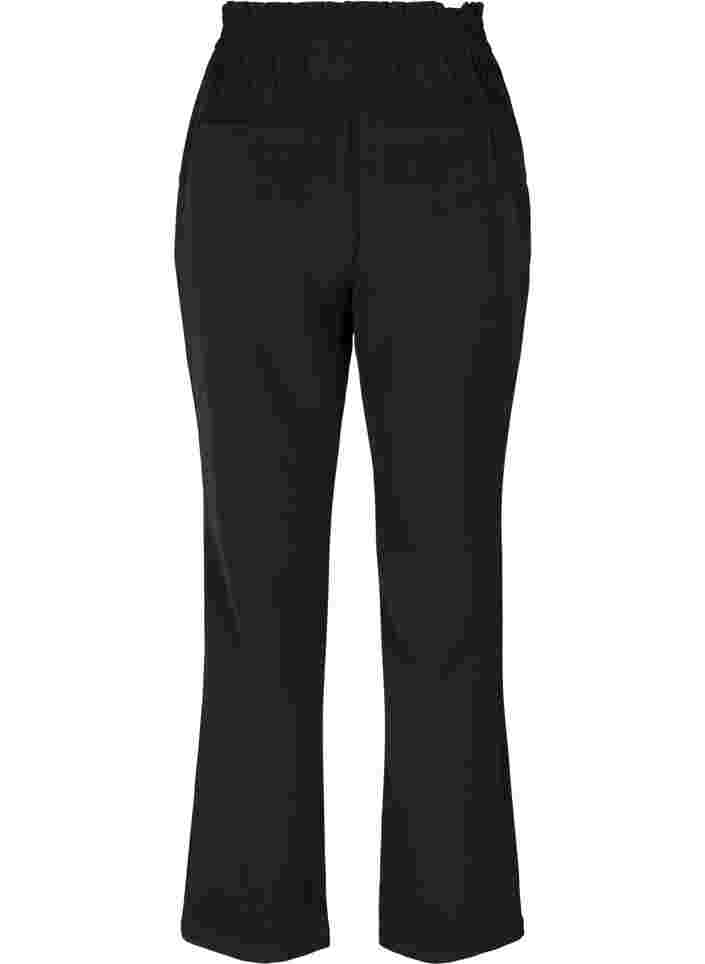 Ensfarvede bukser med flare, Black, Packshot image number 1