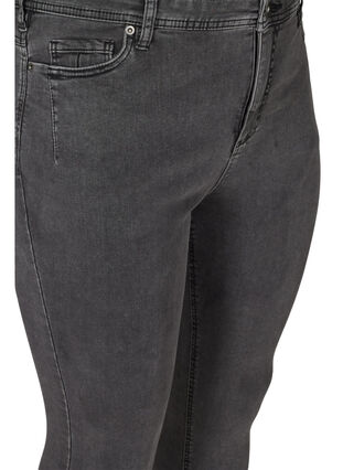 Cropped Amy jeans med høj talje og lynlås, Grey Denim, Packshot image number 2