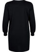 Kort sweatkjole med blondedetalje, Black, Packshot image number 1