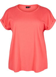 Kort&aelig;rmet t-shirt i bomuldsblanding, R&oslash;d