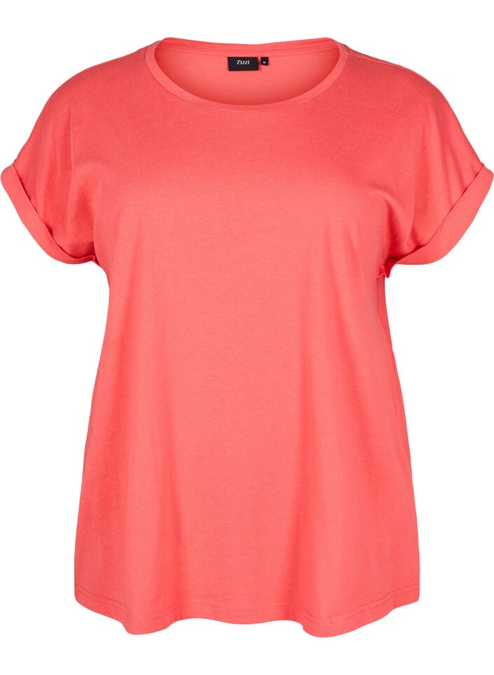 Kort&aelig;rmet t-shirt i bomuldsblanding, R&oslash;d, Packshot image number 0