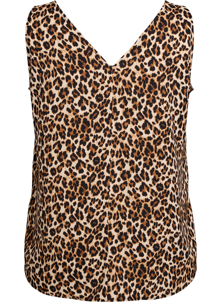 Printet top med v-hals , Gr&oslash;n, Packshot image number 1