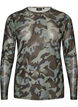 Meshbluse med print, Gr&oslash;n, Packshot image number 0