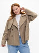 Kort trenchcoat med knaplukning, Coriander, Model image number 0