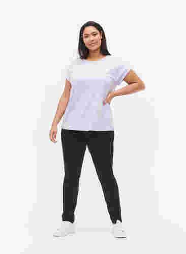 Meleret t-shirt med korte ærmer, Lavender Mél, Model image number 2