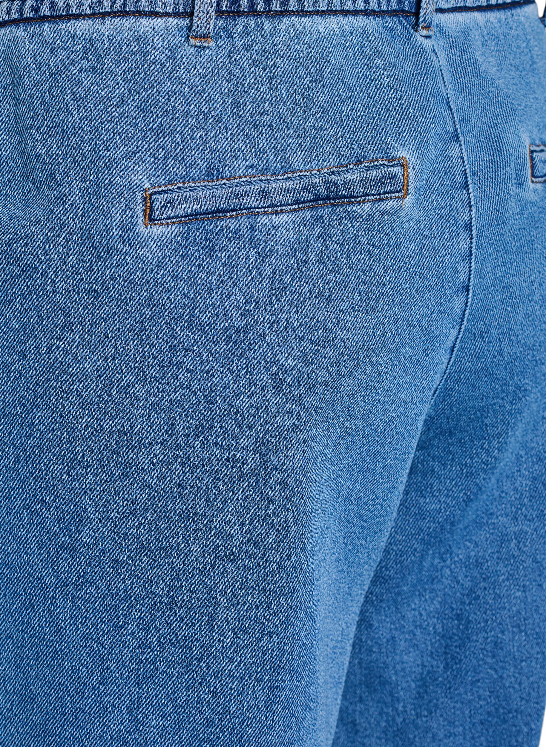 ZizziLoose fit jeans med elastisk talje og bindeb&aring;nd, Bl&aring;, Packshot image number 3