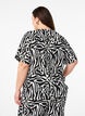 Kort&aelig;rmet bluse med m&oslash;nster, Sort, Model image number 2