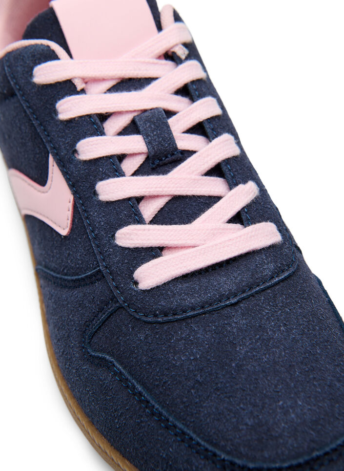 Sneakers i imiteret ruskind, Bl&aring;, Packshot image number 3