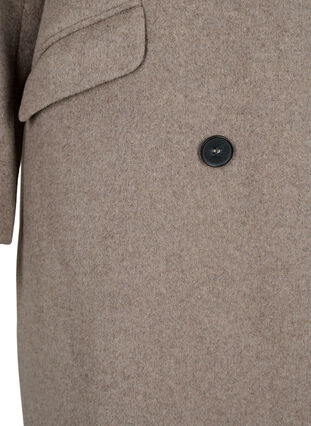 Uldfrakke med knapper og lommer, Moon Rock Mel., Packshot image number 3