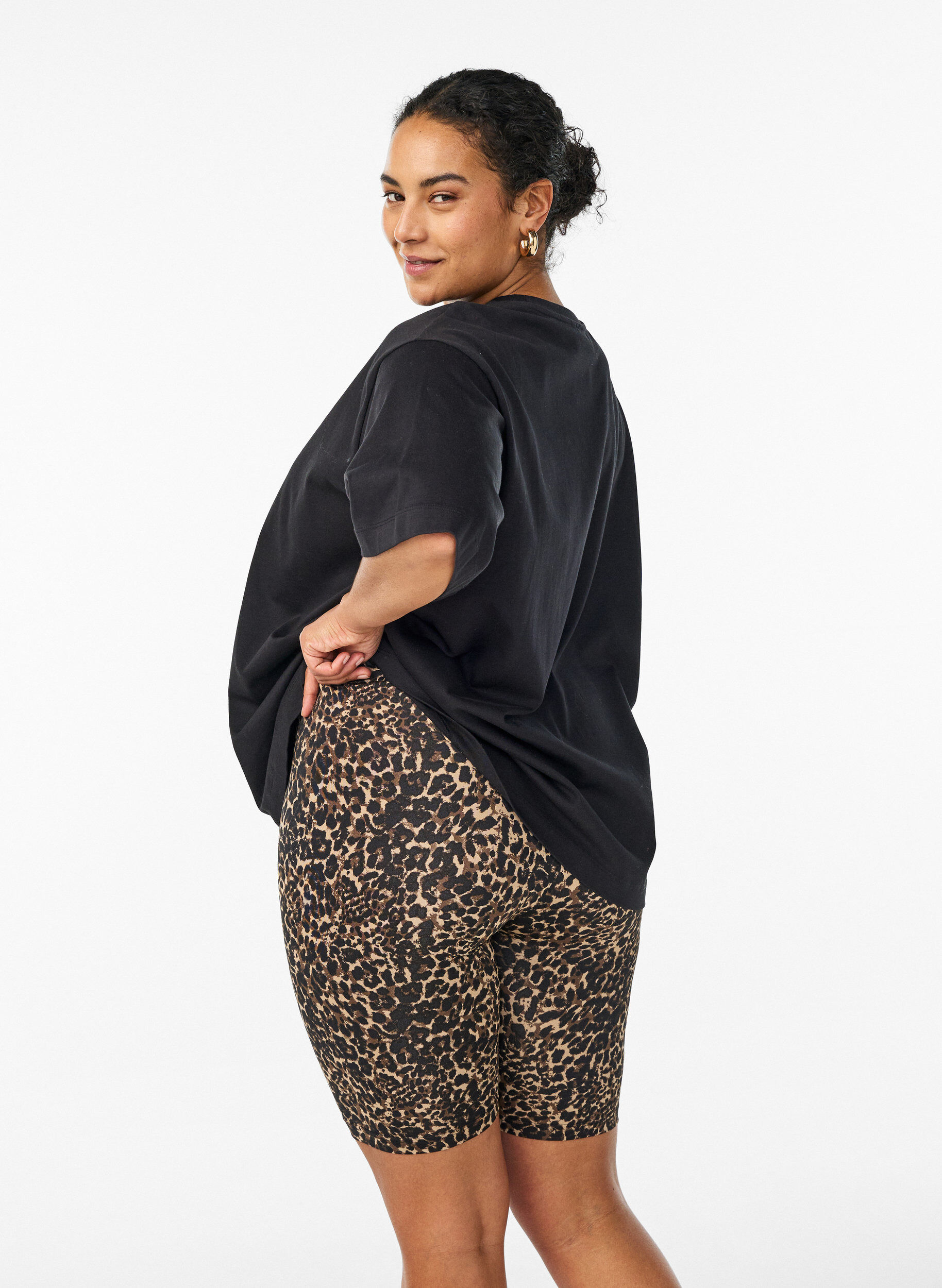Zizzi2-pak cykelshorts, Brun, Model image number 2