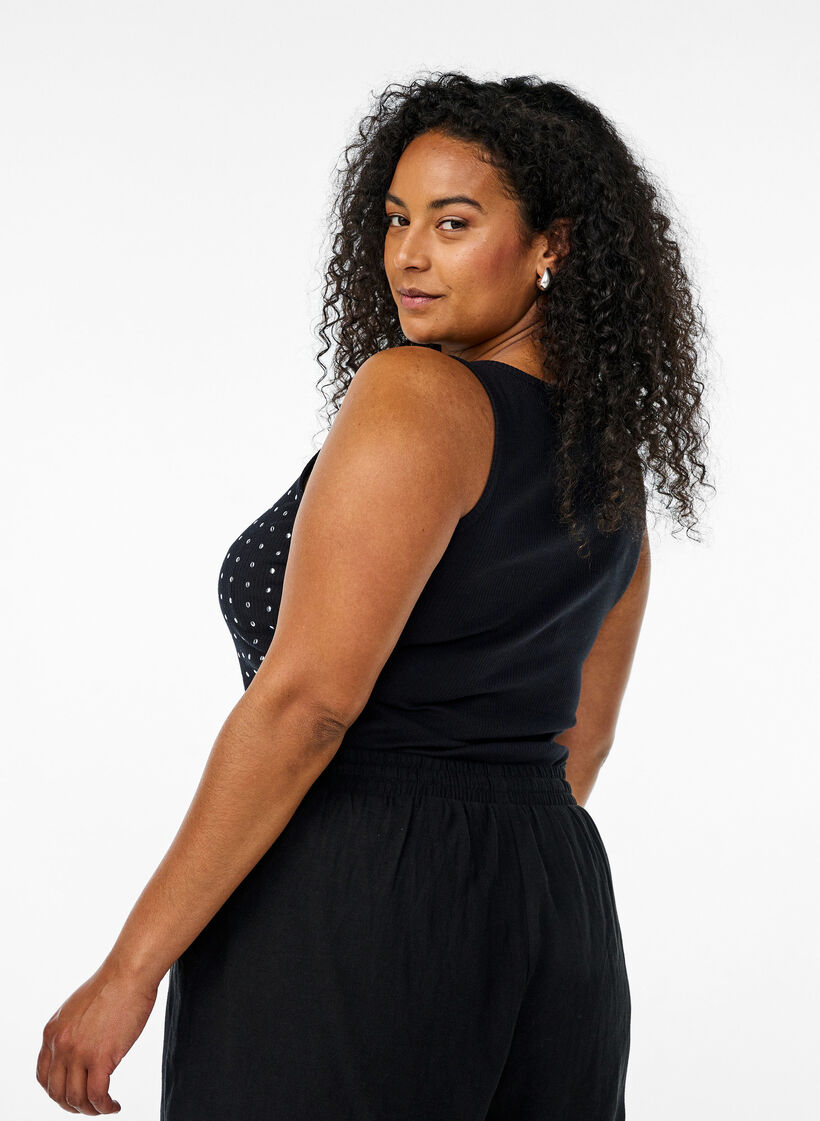 Tanktop med nitter, Black, Model image number 1
