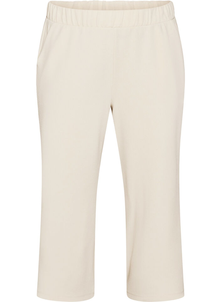 L&oslash;se bukser med 7/8 l&aelig;ngde, Beige, Packshot image number 0