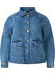 Denim skjortejakke med lommer, Blue Denim, Packshot image number 0