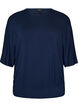 Jerseybluse med albuelange &aelig;rmer og balloneffekt, Bl&aring;, Packshot image number 0