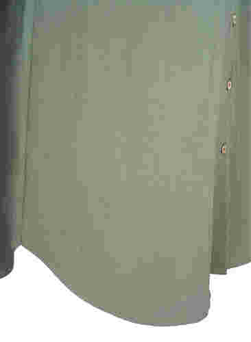 Lang ensfarvet skjorte i viskose , Thyme, Packshot image number 3