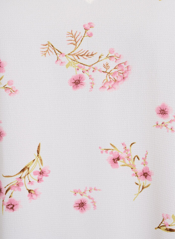 Printet top med v-hals , Hvid, Packshot image number 2