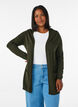 Lang strikcardigan i viskosemix, Gr&oslash;n, Model image number 0