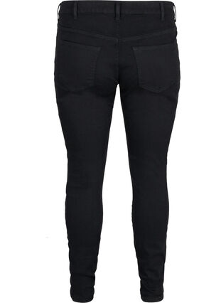 Super slim Amy jeans med elastik i taljen, Black, Packshot image number 1