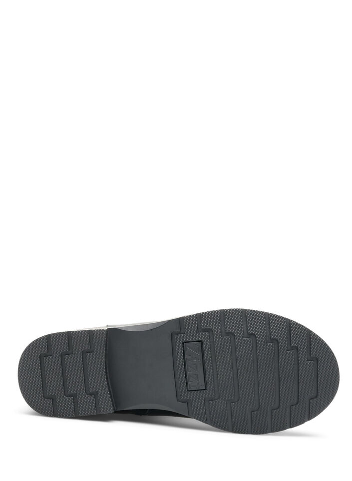 Chelseast&oslash;vle i l&aelig;der med elastikpanel, Sort, Packshot image number 3