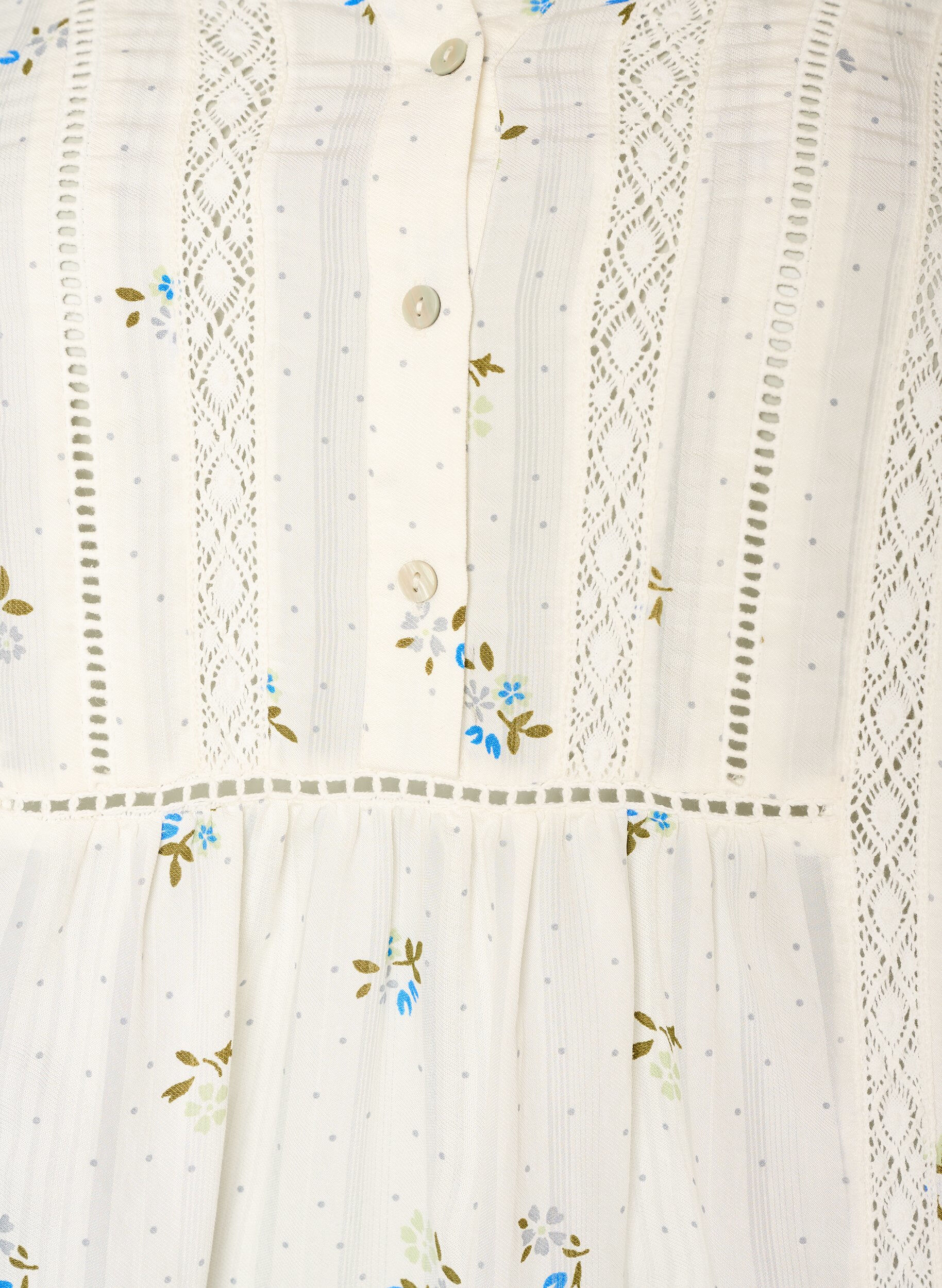 ZizziKort viskosekjole med blondeb&aring;nd og a-snit, Vanilla, Packshot image number 2