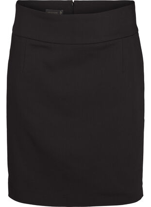 Klassisk nederdel i bomuldsmix, Black, Packshot image number 0