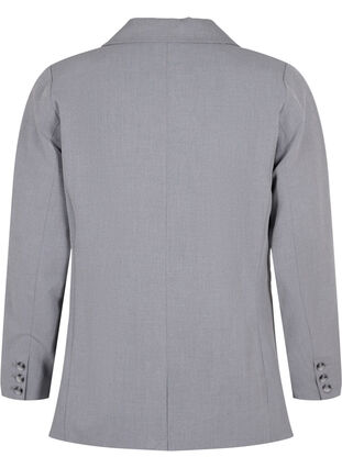 Simpel blazer med lommer, Medium Grey Melange, Packshot image number 1