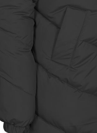Lang højhalset jakke, Black, Packshot image number 3
