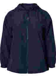 Kort jakke med hætte og justerbar bund, Navy Blazer