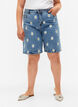Højtaljede Mille shorts med broderede blomster, Light Blue Flower, Model image number 2