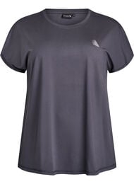 Ensfarvet tr&aelig;nings t-shirt, Gr&aring;