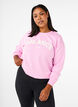 Sweatshirt med frontmotiv, Lyser&oslash;d, Model image number 0