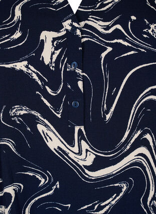 Blomstret bluse med 3/4 ærmer, N. Blazer Swirl AOP, Packshot image number 2