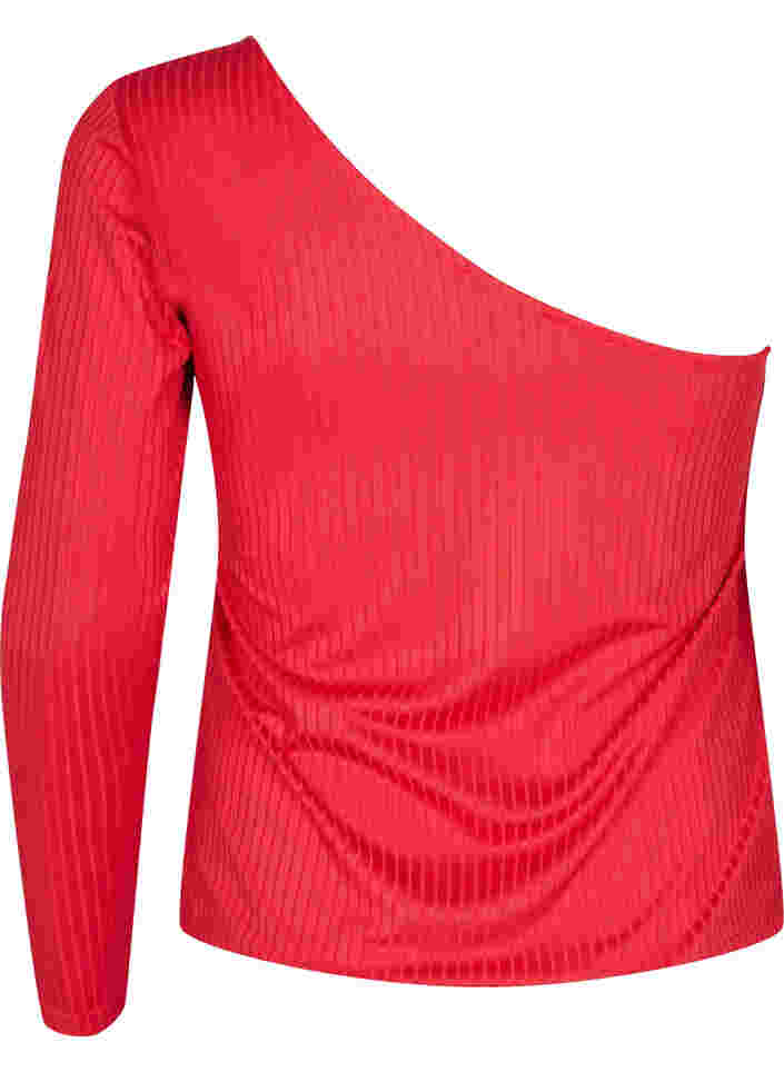 One-shoulder bluse , Tango Red, Packshot image number 1