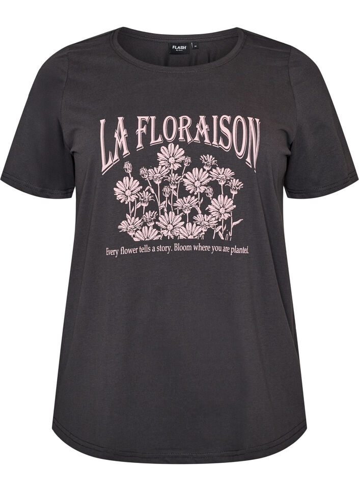 T-shirt med motiv, Gr&aring;, Packshot image number 0