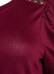 Bluse med knapdetalje og korte puf&aelig;rmer, M&oslash;rk Bordeaux, Packshot image number 2
