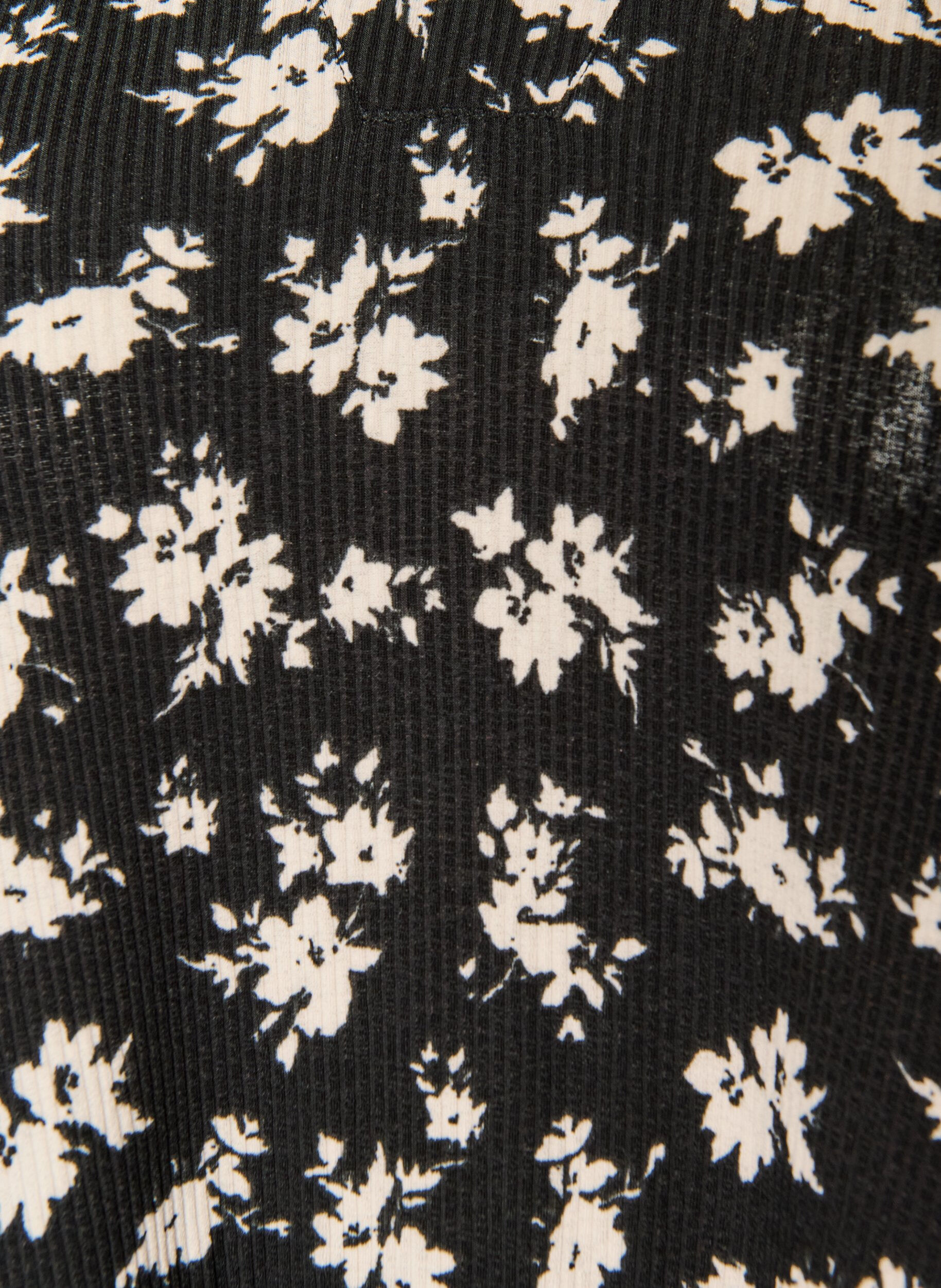 ZizziKort jerseykjole med all-over print og A-form, Sort, Packshot image number 2