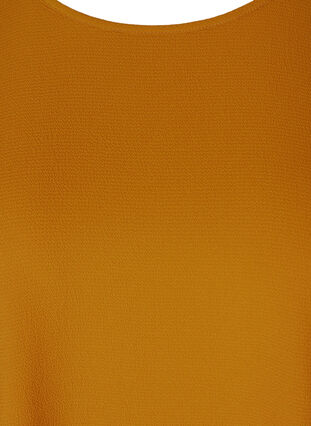 Bluse med korte ærmer og rund halsudskæring, Buckthorn Brown, Packshot image number 2