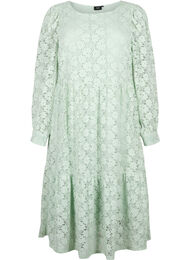 Blondekjole med lange ærmer, Pastel Green 