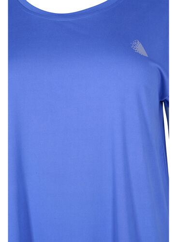 Ensfarvet trænings t-shirt, Dazzling Blue, Packshot image number 2