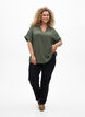 L&oslash;s bluse med korte &aelig;rmer, Gr&oslash;n, Model image number 1