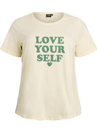 T-shirt med motiv, Gul