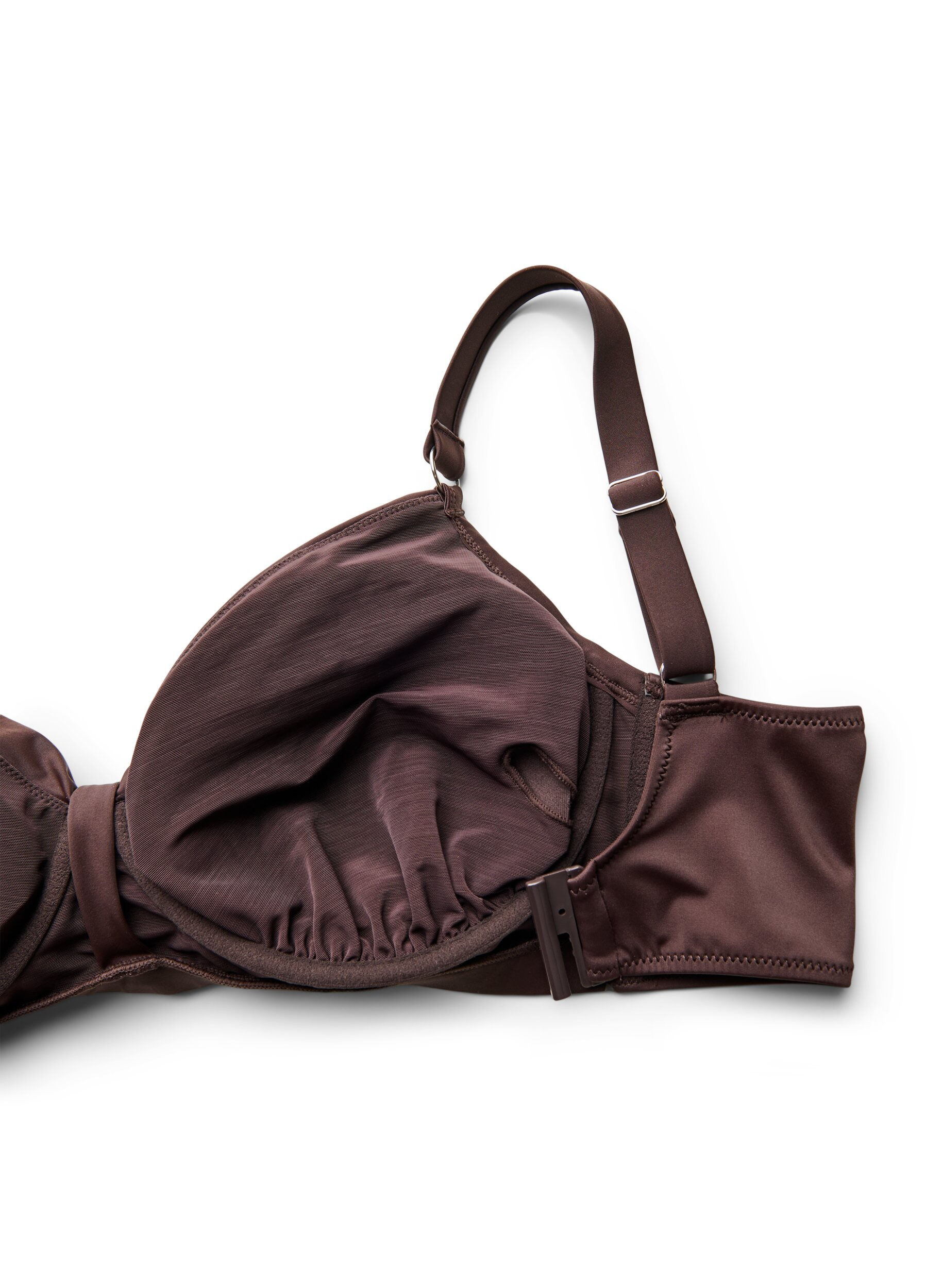 Zizzi Bikini b&oslash;jle bh med draperinger, Brun, Packshot image number 3