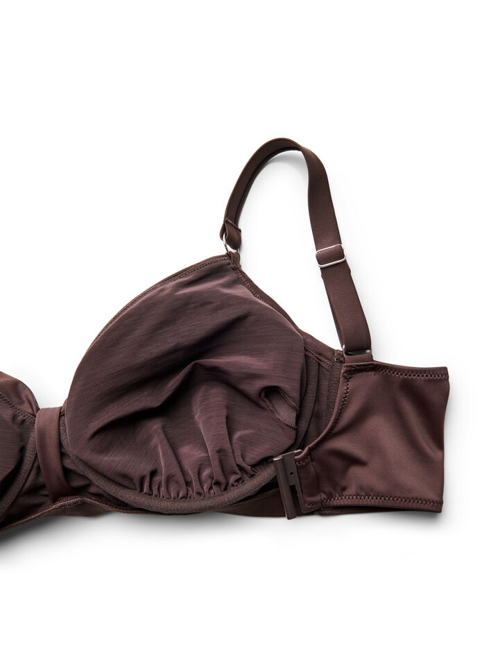 Bikini b&oslash;jle bh med draperinger, Brun, Packshot image number 3