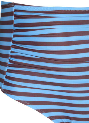 Højtaljet bikinitrusse med striber, BlueBrown Stripe AOP, Packshot image number 2