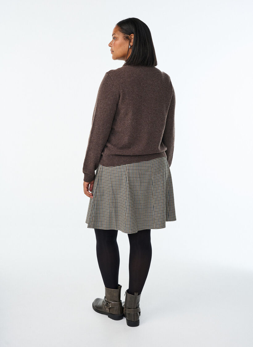 Kort nederdel med A-shape, Brun, Model image number 2