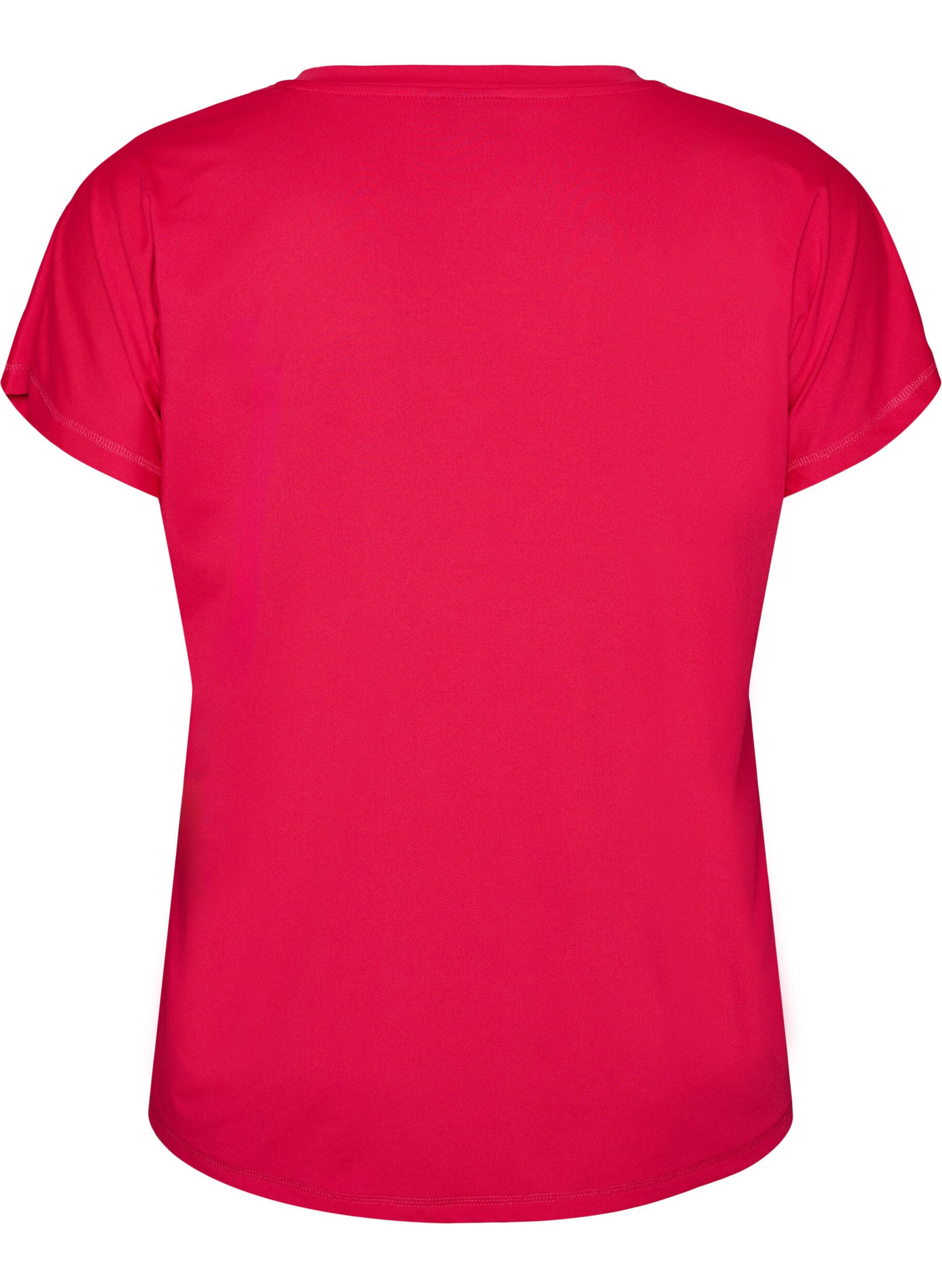 ZizziL&oslash;s tr&aelig;nings t-shirt med v-hals, Lyser&oslash;d, Packshot image number 1