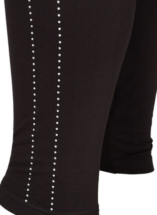 Viskose leggings med dekorative sten, Black, Packshot image number 2