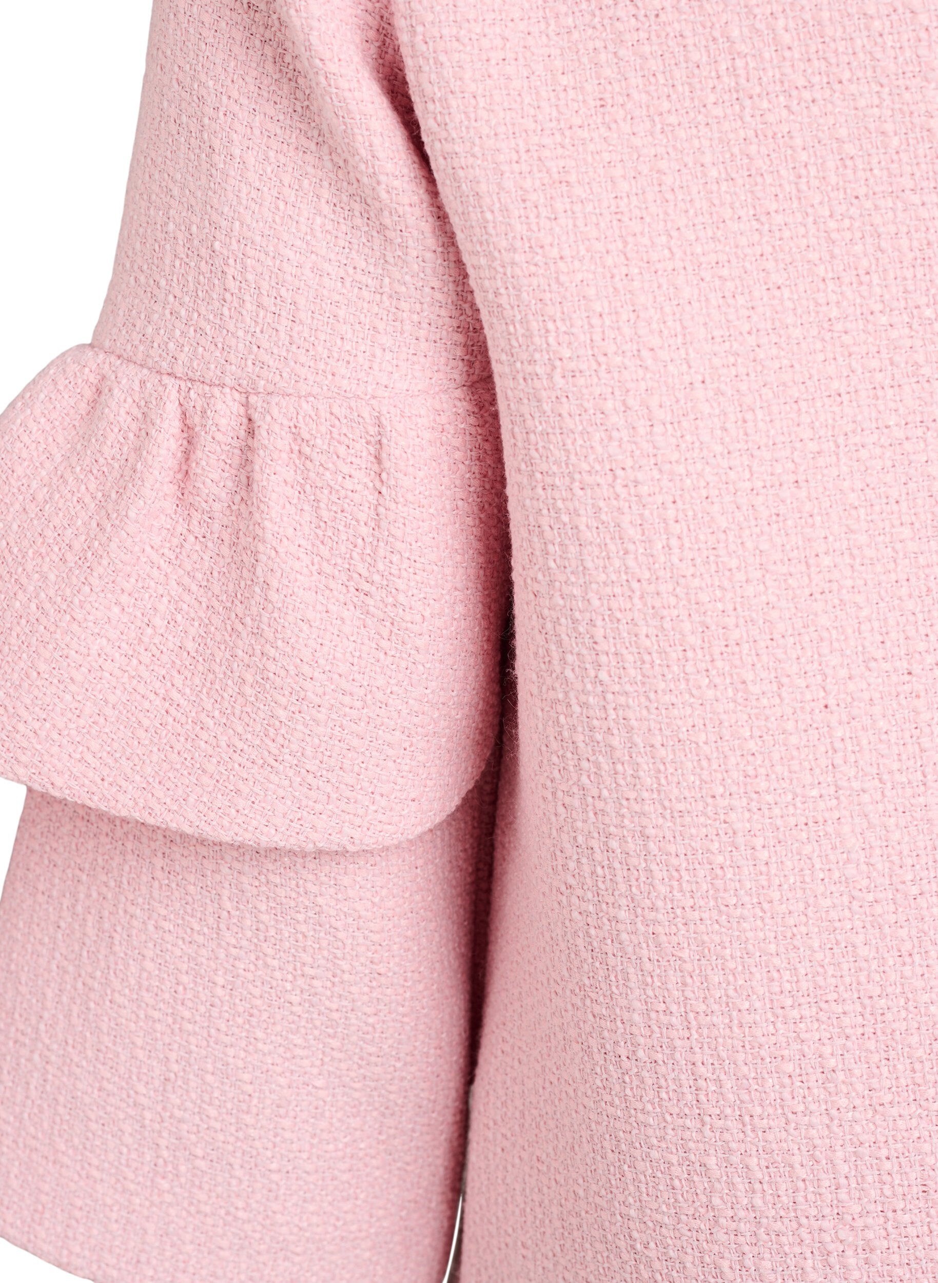 ZizziBoucl&eacute;jakke med fl&aelig;sedetaljer, Lyser&oslash;d, Packshot image number 4