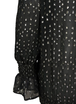 Viskose bluse med sølv detaljer, Black, Packshot image number 3
