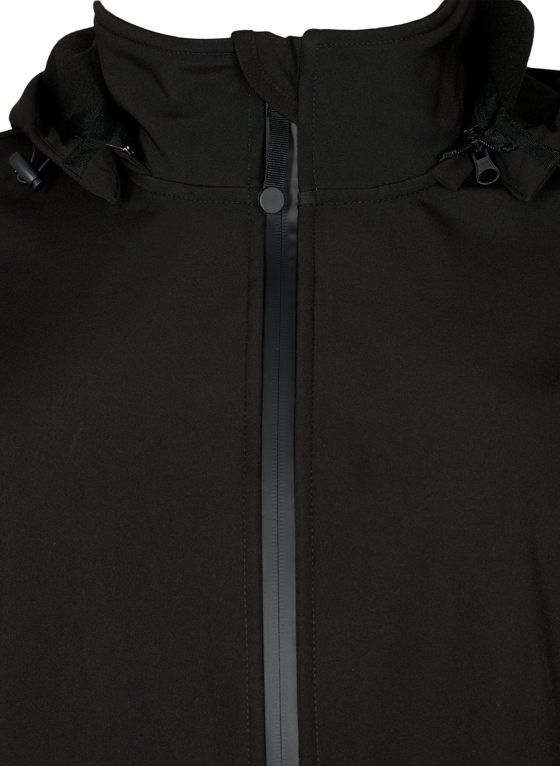 ZizziKort softshell jakke med aftagelig h&aelig;tte, Sort, Packshot image number 2